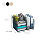 Modern Metal Wire Mesh Desktop Storage Bookcase Black Image - 21