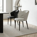 Modern Mid Back Upholstered Faux Leather Arm Dining Chair Image - 2
