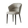 Modern Mid Back Upholstered Faux Leather Arm Dining Chair Image - 5