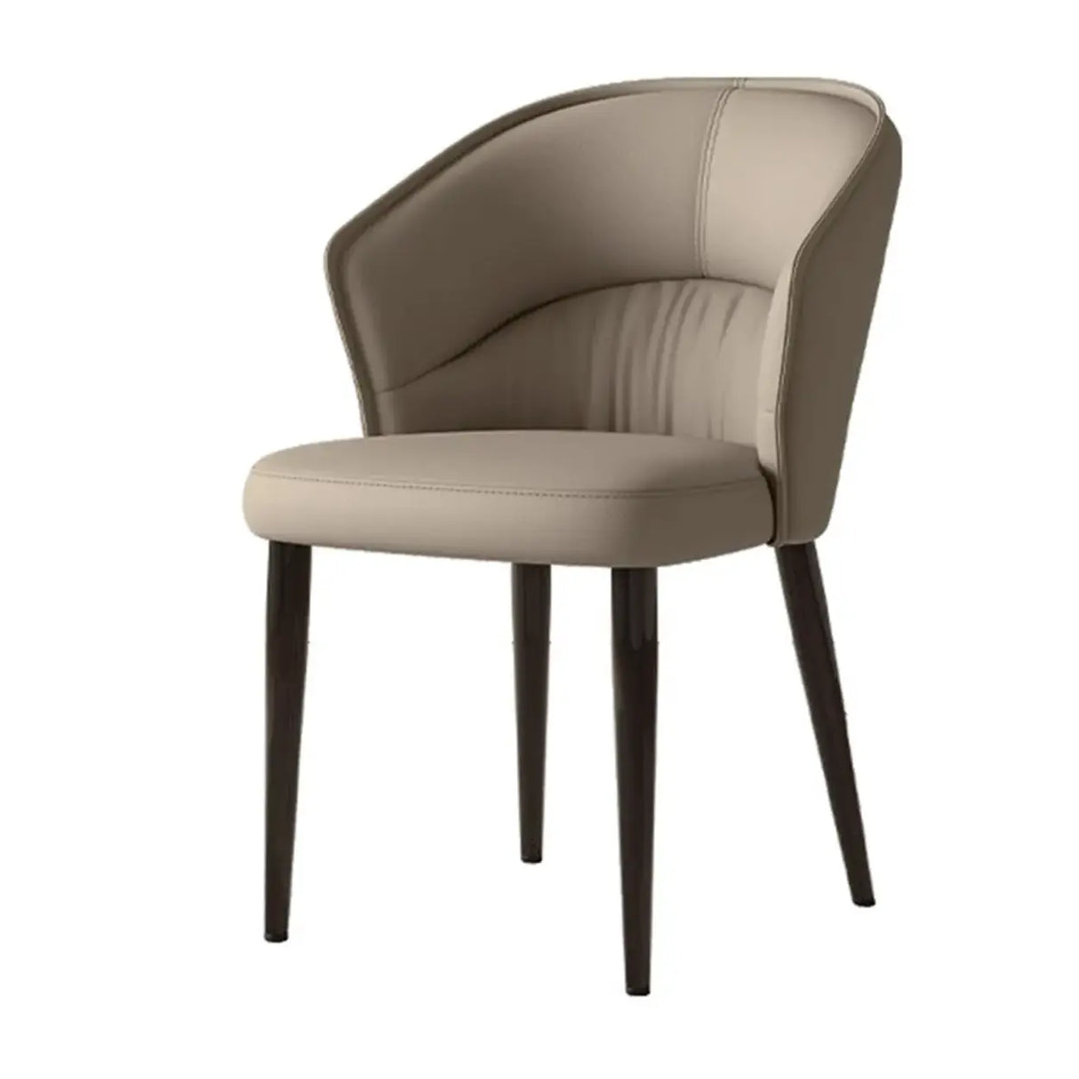 Modern Mid Back Upholstered Faux Leather Arm Dining Chair Image - 6