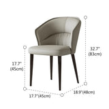Modern Mid Back Upholstered Faux Leather Arm Dining Chair Image - 8