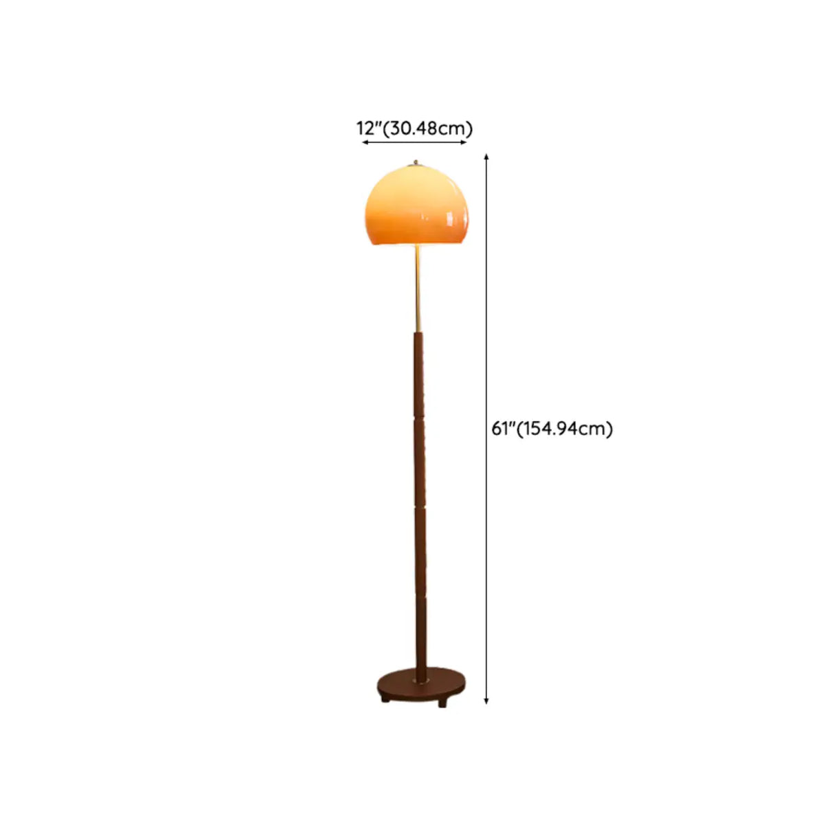 Modern Mid-Century Orange Arc Floor Lamp Image - 12