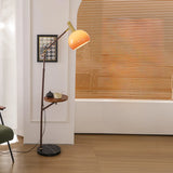 Modern Mid-Century Orange Arc Floor Lamp Image - 2