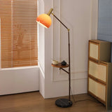 Modern Mid-Century Orange Arc Floor Lamp Image - 5