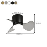 Modern Mini Flush Mount Metal Ceiling Fan with Light #size