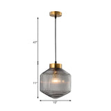 Modern Mini Geometric-Shaped Glass Pendant Light #size