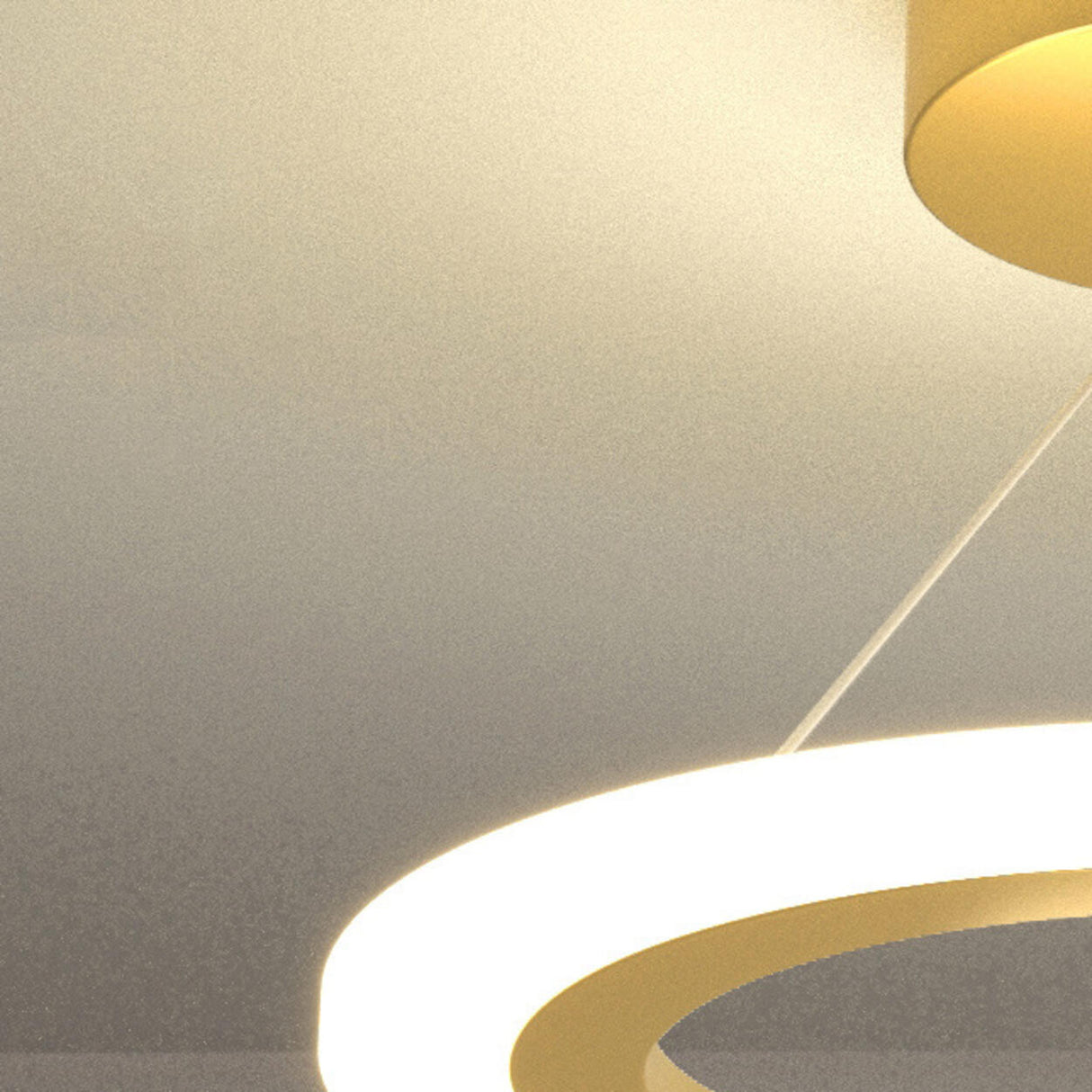 Modern Mini Orbital Gold LED Halo Pendant Chandelier Image - 11