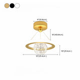 Modern Mini Orbital Gold LED Halo Pendant Chandelier #size