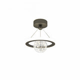 Modern Mini Orbital Gold LED Halo Pendant Chandelier Image - 3