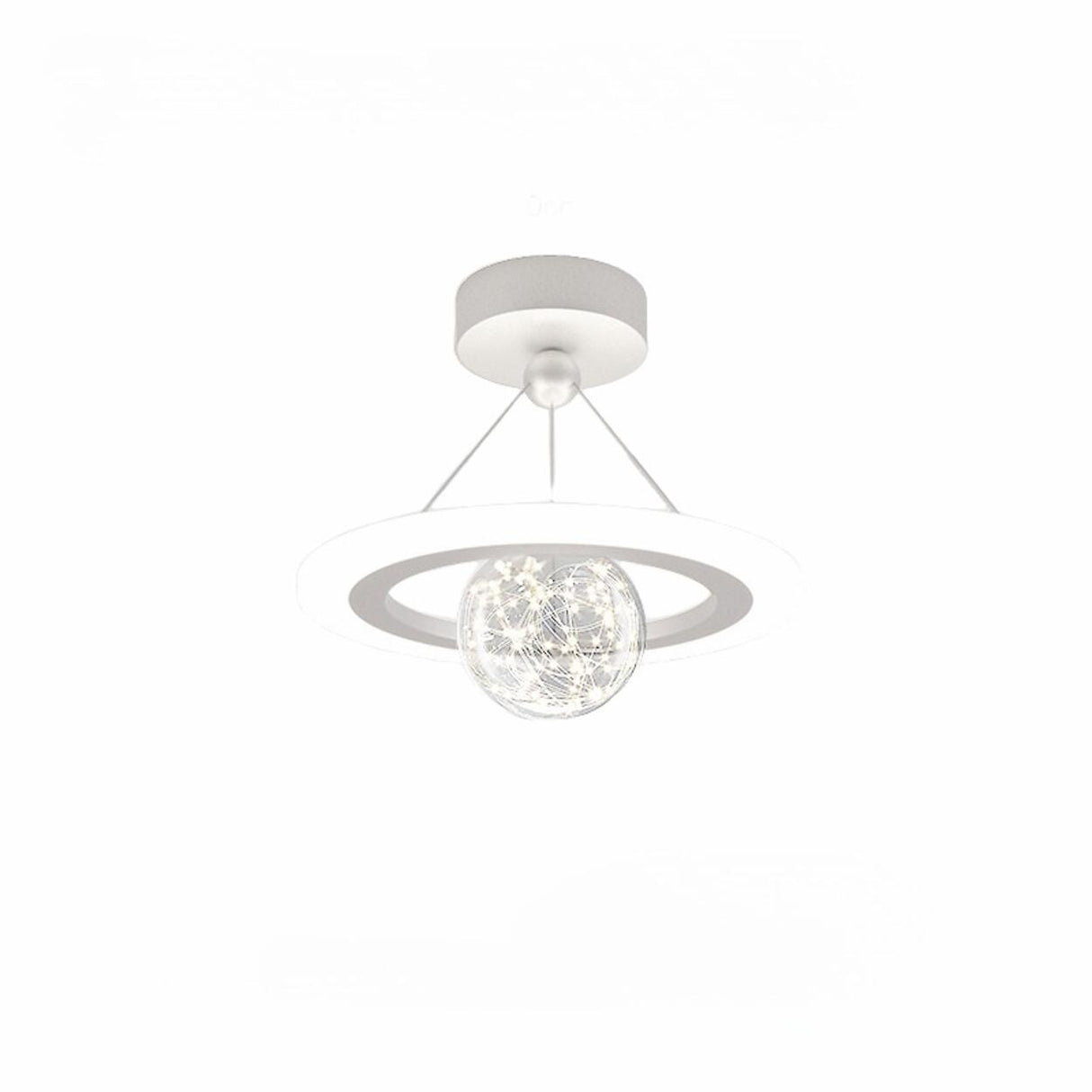 Modern Mini Orbital Gold LED Halo Pendant Chandelier Image - 5