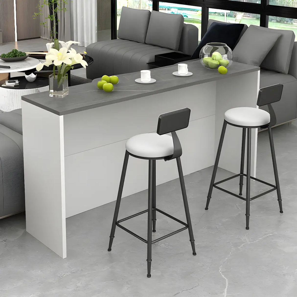 Modern Minimalist Bar Table with Sleek Marble Finish Image - 4