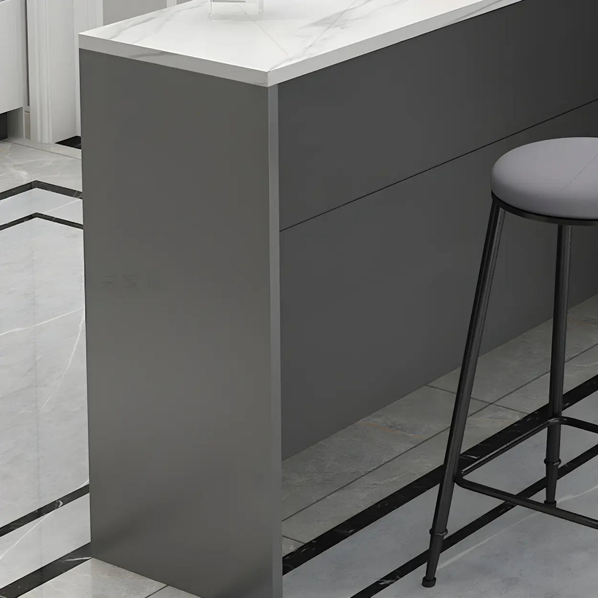 Modern Minimalist Bar Table with Sleek Marble Finish Image - 7