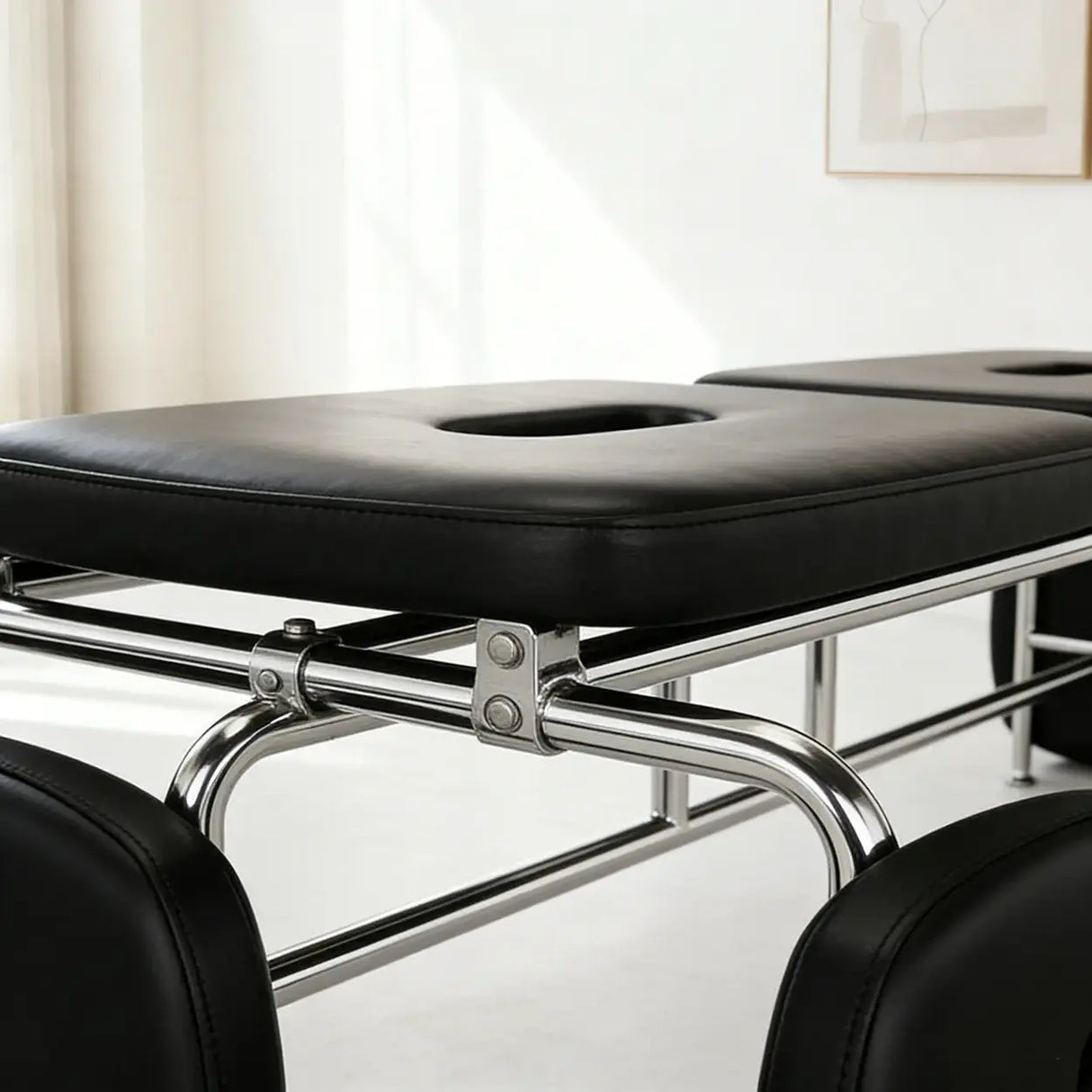 Modern Minimalist Bedroom Genuine Leather Entryway Bench Image - 9