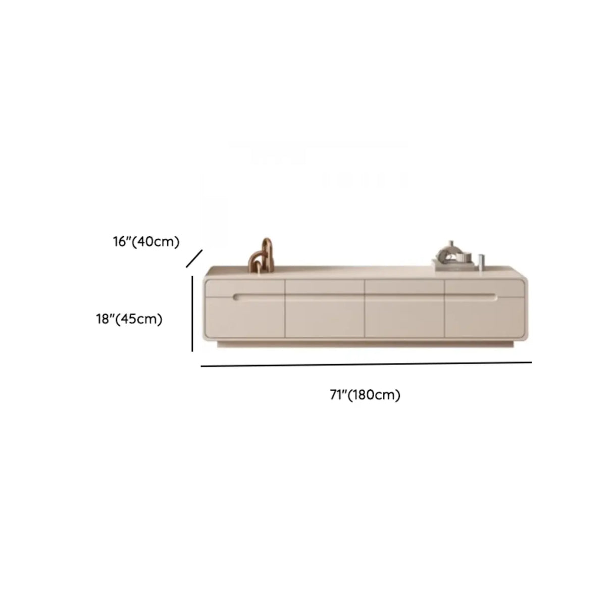 Modern Minimalist Beige TV Stand with Drawers 