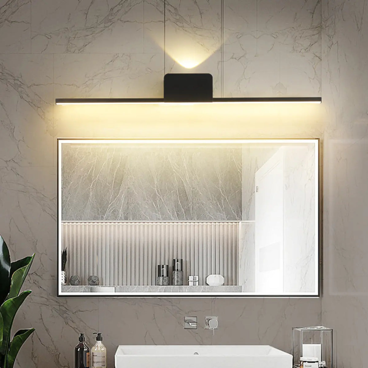 Modern Minimalist Black Up Down LED Vanity Light – Homebaa