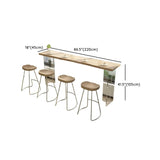 Modern Minimalist Clear Acrylic Pedestal Wood Bar Table Image - 13