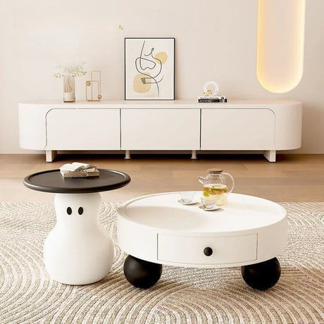 Modern Minimalist Coffee Table Set with Unique Ghost Accent Image - 1