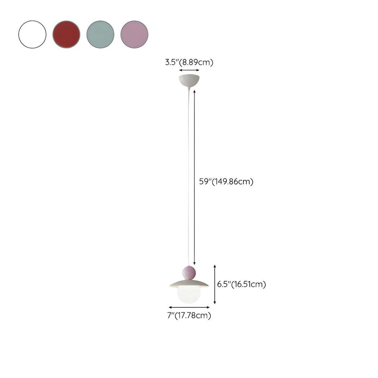 Modern Minimalist Colorful Dome Metal Pendant Light 