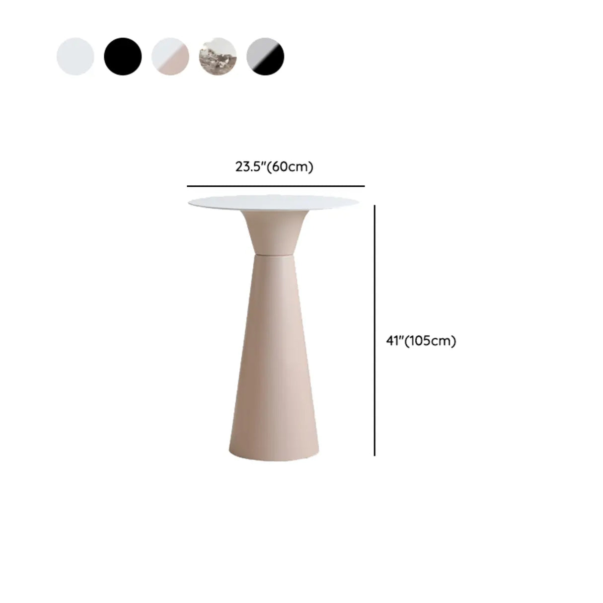 Modern Minimalist Cone-Base Bistro Bar Height Table 