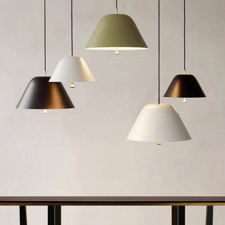 Modern Minimalist Cone Mixed Colors Glass Pendant Light Image - 1