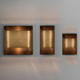 Modern Minimalist Flattened Tube Brass Wall Sconce Image - 11