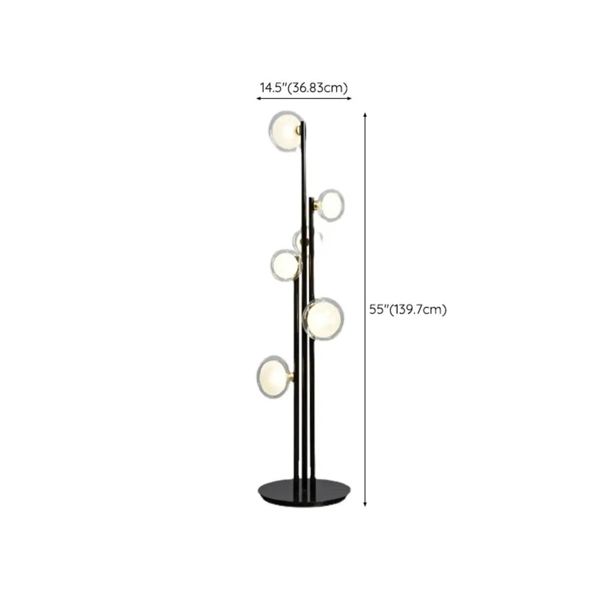 Modern Minimalist Glass Globe Circular Foot Switch Floor Lamp 