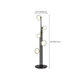 Modern Minimalist Glass Globe Circular Foot Switch Floor Lamp #size