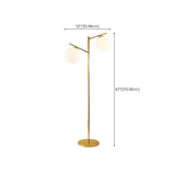Modern Minimalist Glass Globe Circular Foot Switch Floor Lamp Image - 13