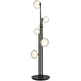 Modern Minimalist Glass Globe Circular Foot Switch Floor Lamp Image - 5