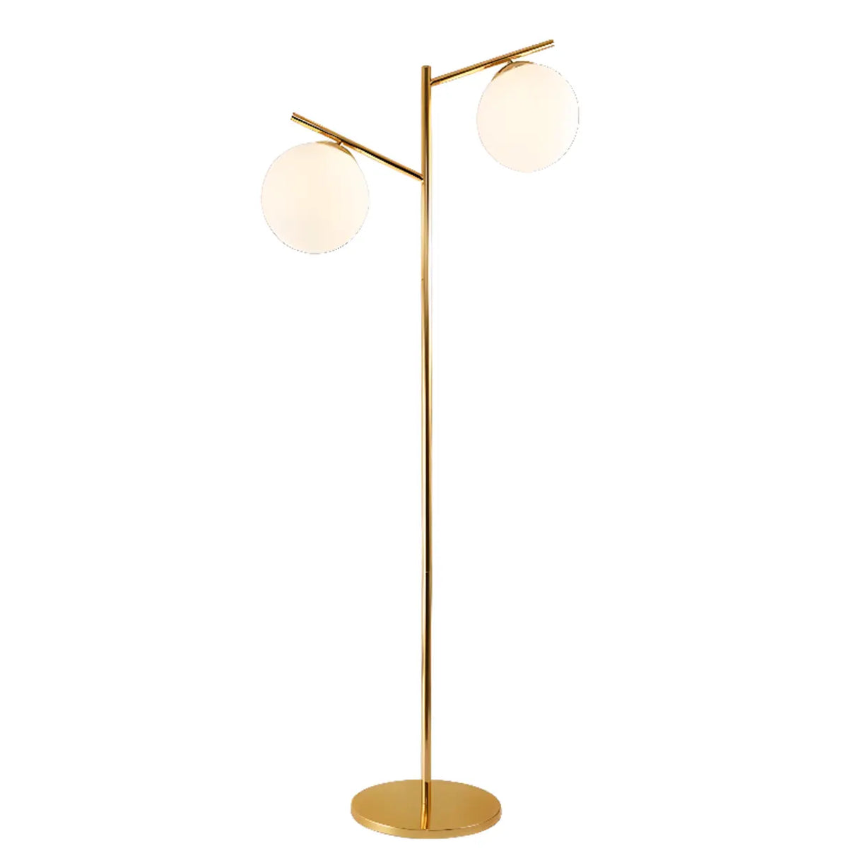 Modern Minimalist Glass Globe Circular Foot Switch Floor Lamp Image - 7