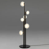 Modern Minimalist Glass Globe Circular Foot Switch Floor Lamp Image - 8