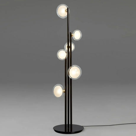 Modern Minimalist Glass Globe Circular Foot Switch Floor Lamp Image - 8