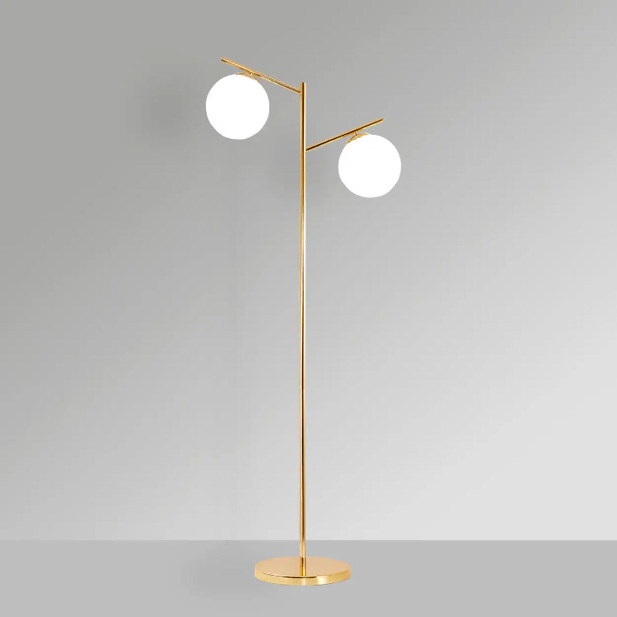 Modern Minimalist Glass Globe Circular Foot Switch Floor Lamp Image - 9