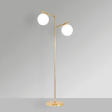Modern Minimalist Glass Globe Circular Foot Switch Floor Lamp Image - 9