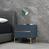 Modern Minimalist Gray Nightstand with Drawers & Gold Legs Image - 16