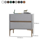 Modern Minimalist Gray Nightstand with Drawers & Gold Legs #size