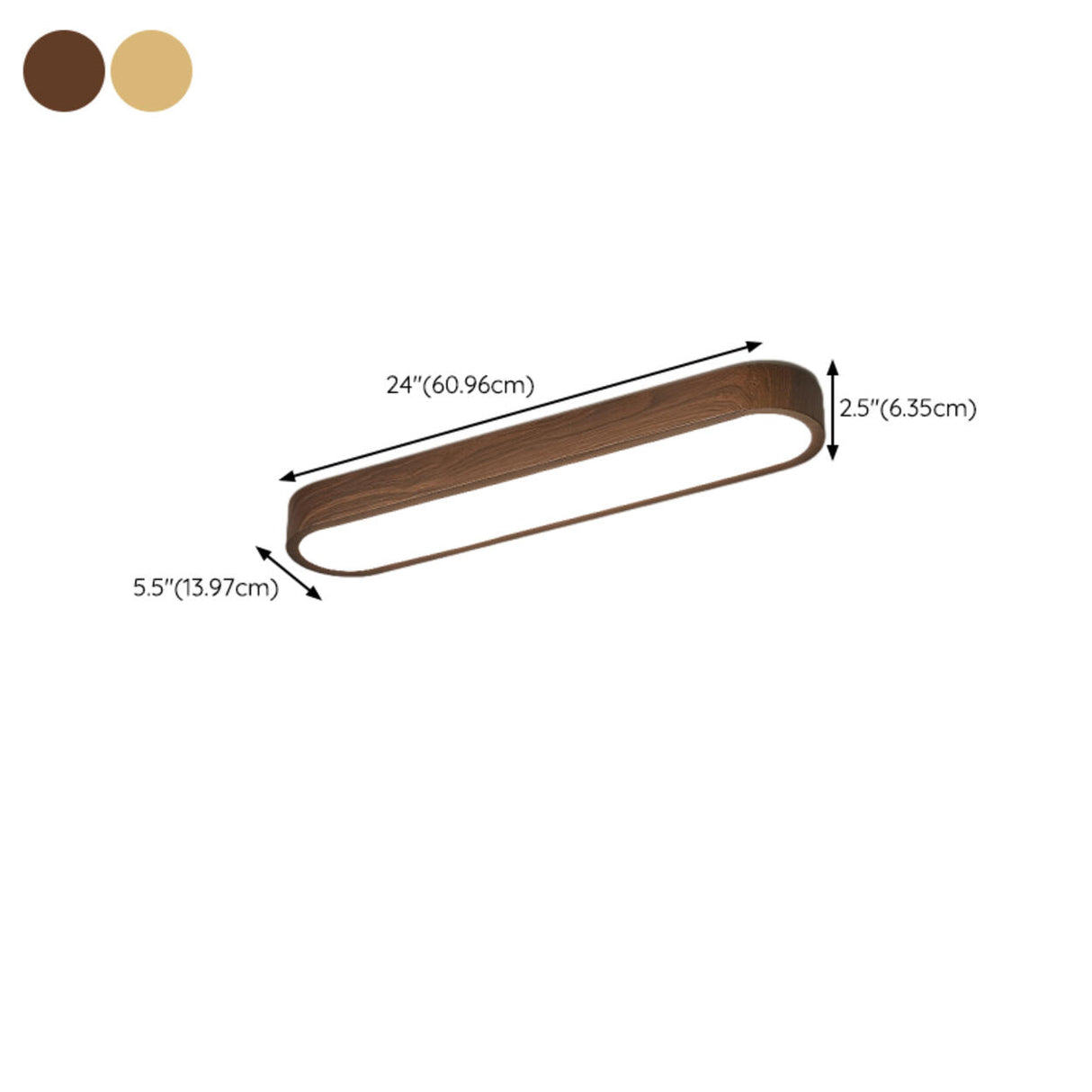  Modern Minimalist Long Oval Flush Mount Ceiling Light 