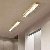  Modern Minimalist Long Oval Flush Mount Ceiling Light Image - 4