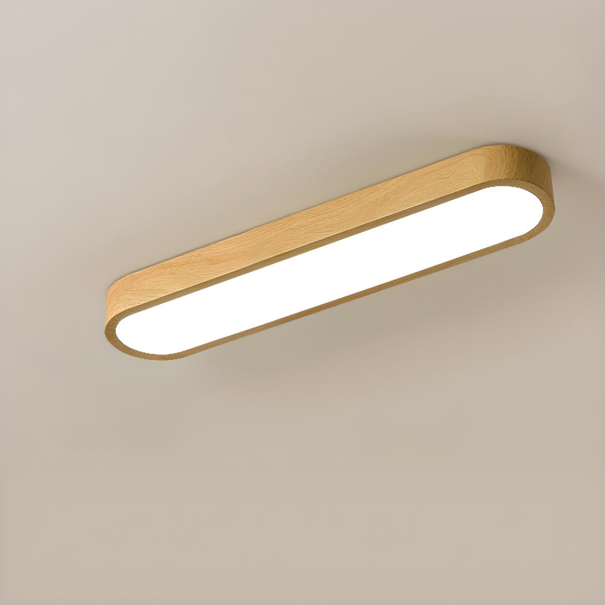  Modern Minimalist Long Oval Flush Mount Ceiling Light Image - 6