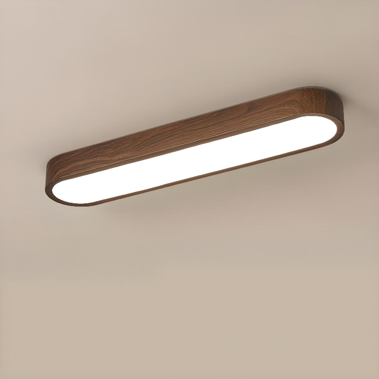  Modern Minimalist Long Oval Flush Mount Ceiling Light Image - 8