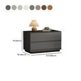 Modern Minimalist Matte Black Nightstand with Drawers Image - 17
