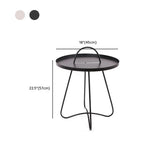 Modern Minimalist Metal Black Small Round Side Tables #size