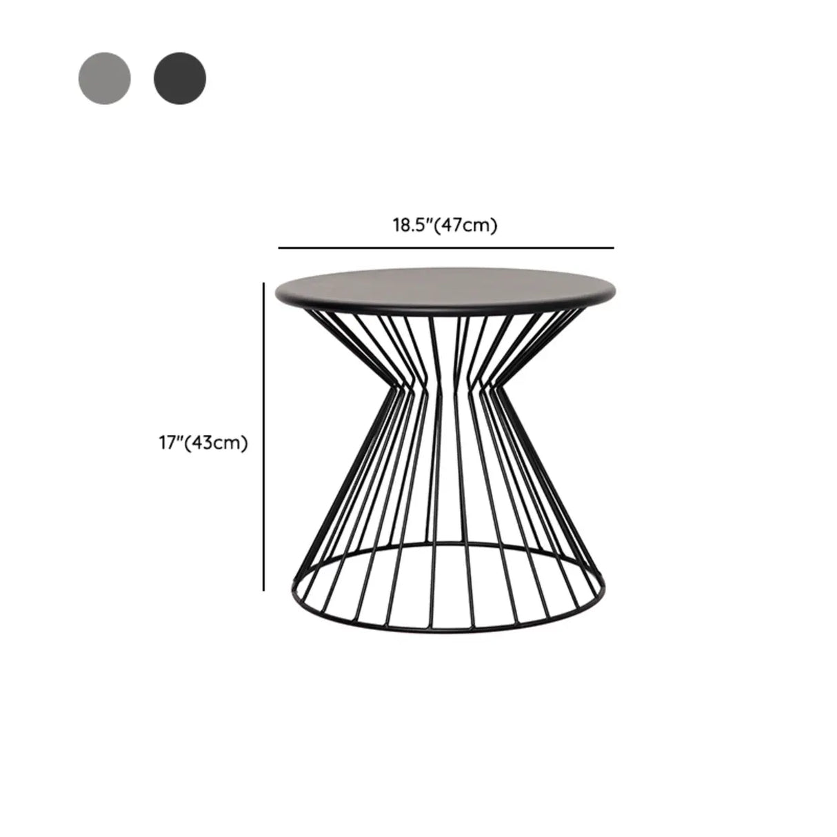Modern Minimalist Metal Black Small Round Side Tables Image - 18
