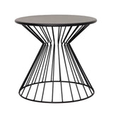 Modern Minimalist Metal Black Small Round Side Tables Image - 2