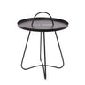 Modern Minimalist Metal Black Small Round Side Tables Image - 3