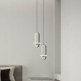 Modern Minimalist Oval LED Bedroom Pendant Light Image - 23