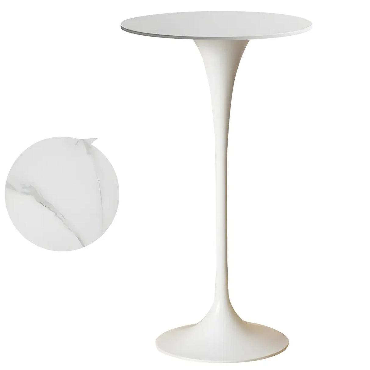 Modern Minimalist Pedestal Small Round Bar Table Image - 10