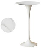 Modern Minimalist Pedestal Small Round Bar Table Image - 10