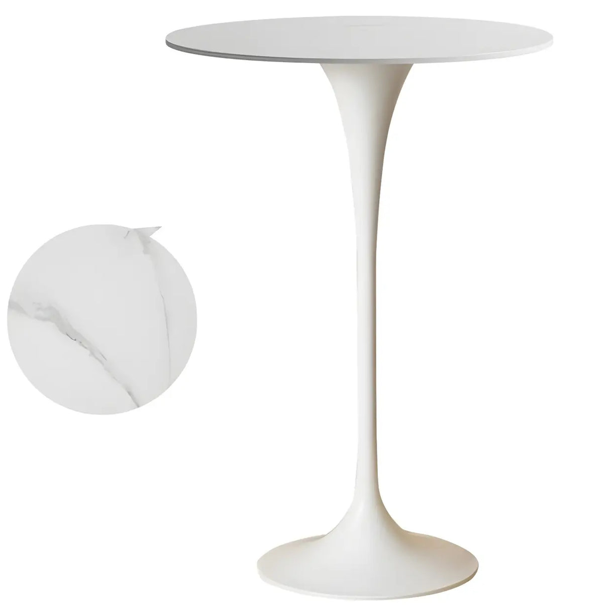 Modern Minimalist Pedestal Small Round Bar Table Image - 12