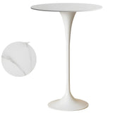 Modern Minimalist Pedestal Small Round Bar Table Image - 12